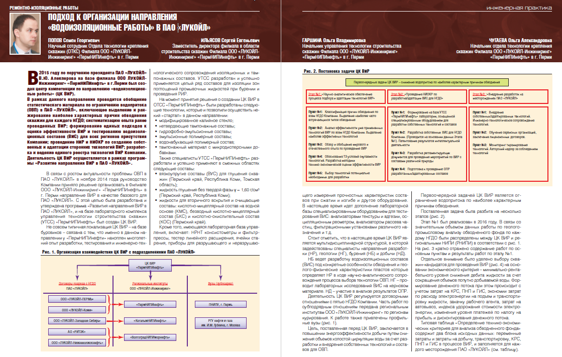 Водоизоляционные работы в ПАО «ЛУКОЙЛ» - Инженерная практика