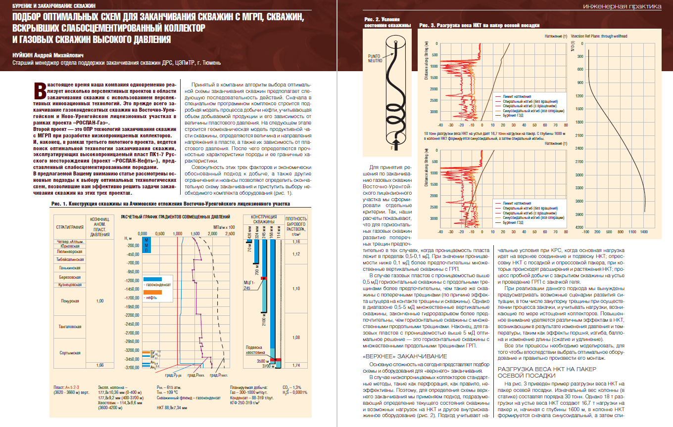 Подбор оптимальных схем для заканчивания скважин с МГРП, скважин, вскрывших  слабосцементированный коллектор и газовых скважин высокого давления -  Инженерная практика