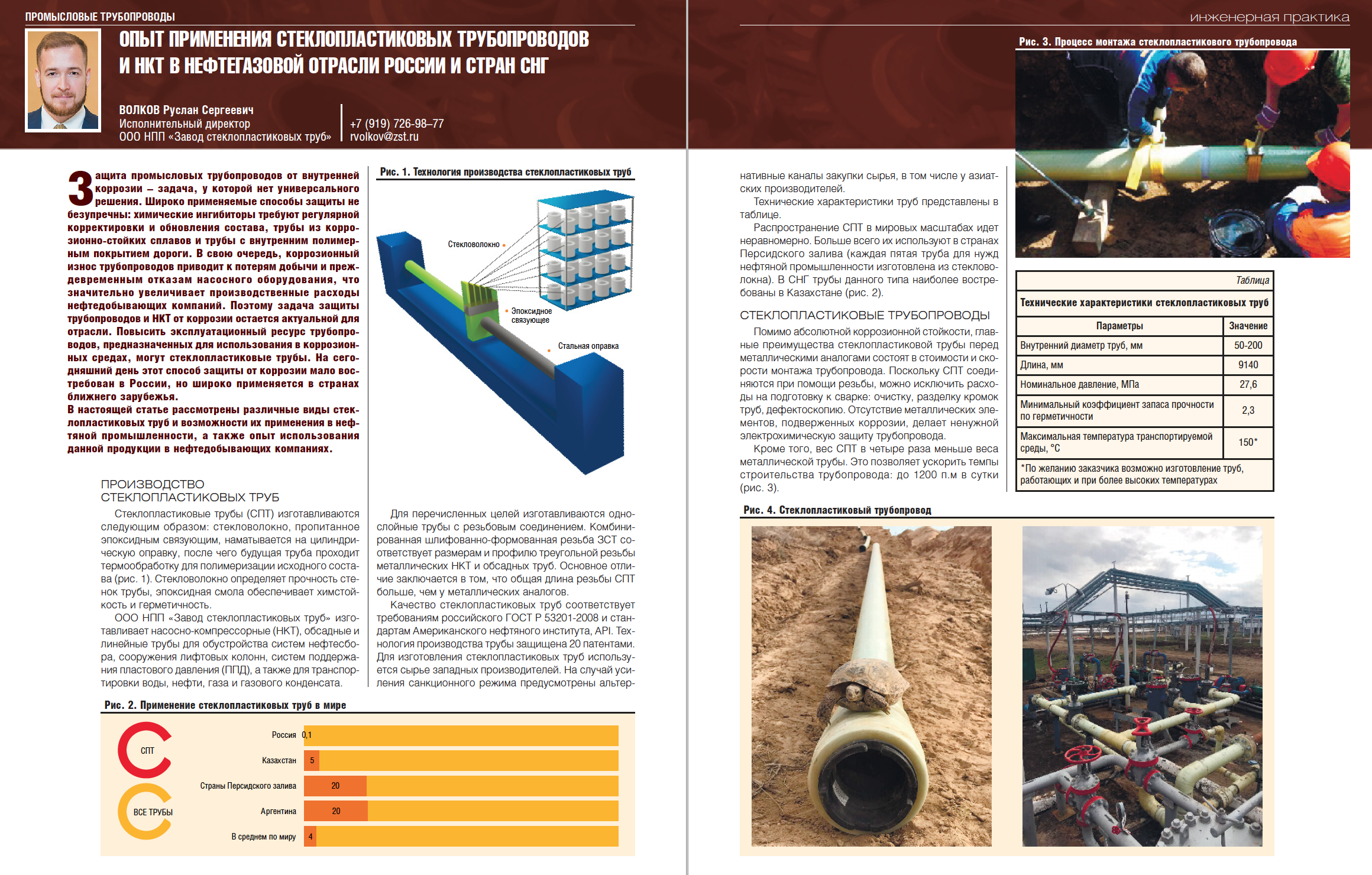 28836 Опыт применения стеклопластиковых трубопроводов и НКТ в нефтегазовой отрасли России и стран СНГ