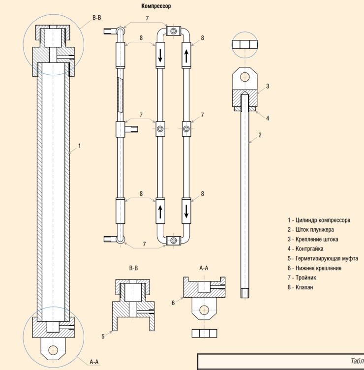 Схема подвесного компрессора