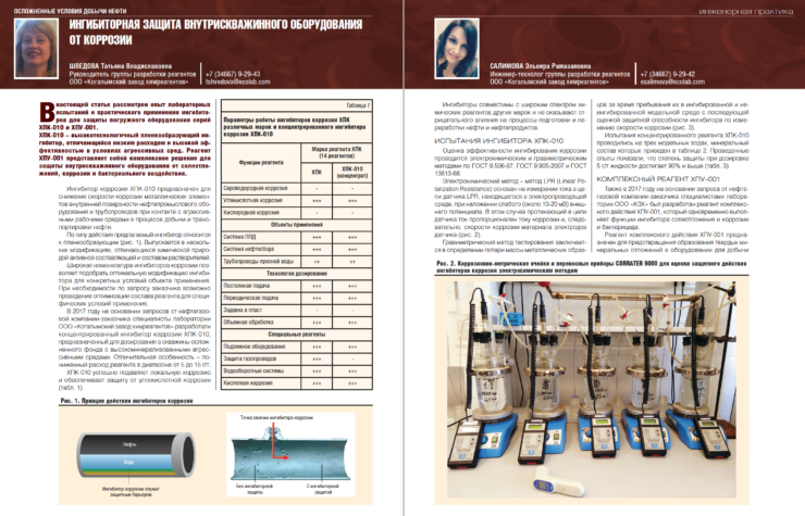 Ингибиторная защита внутрискважинного оборудования от коррозии
