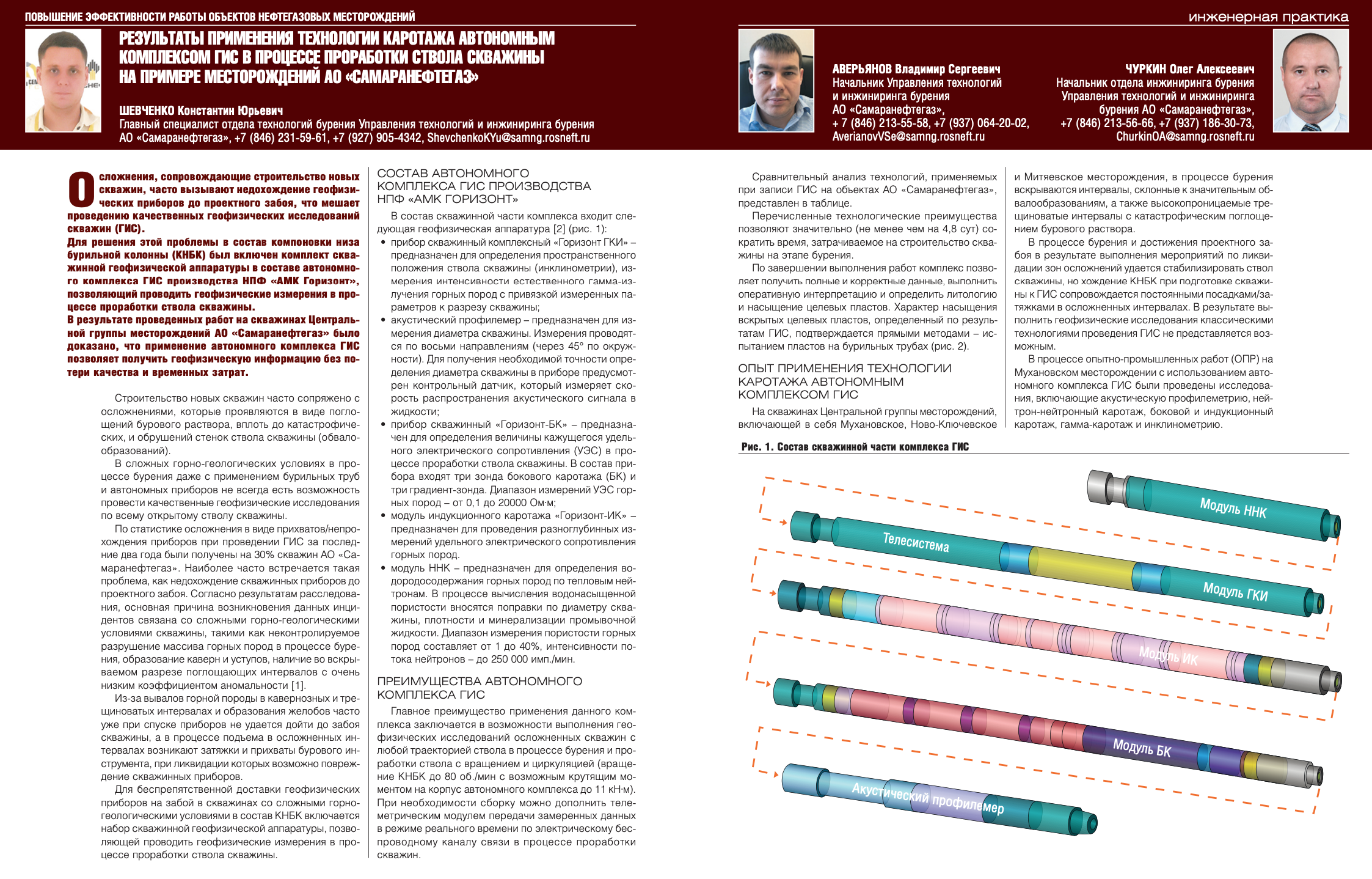 Результаты применения технологии каротажа автономным комплексом ГИС в  процессе проработки ствола скважины - Инженерная практика